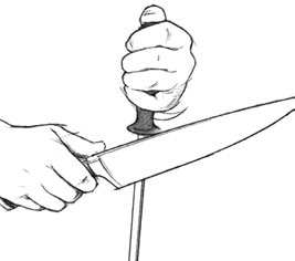 Start the blade at the handle end